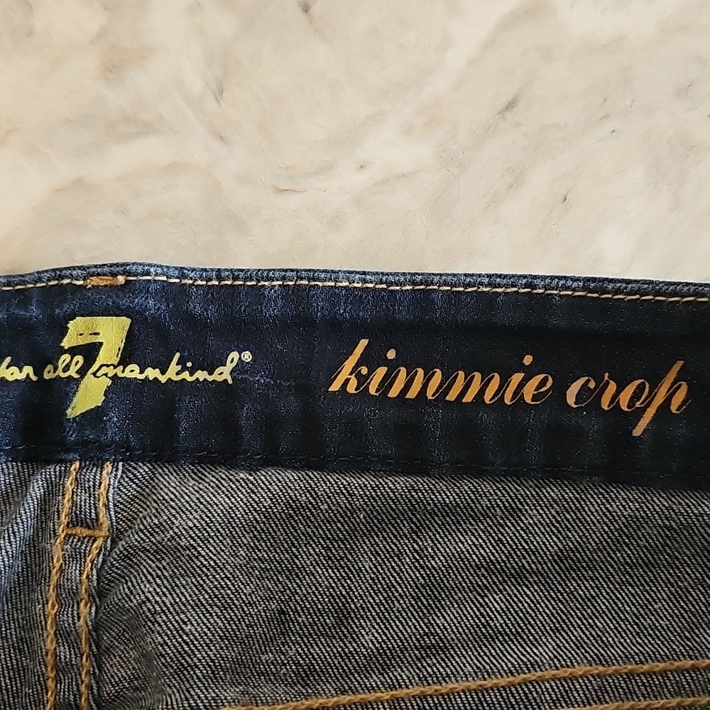 7 For All Mankind Mid-Rise Kimmie Cropped Denim Jeans Size 29 - Picture 2 of 7